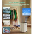 12L/Day Dehumidifier, FRESHDEW Dehumidifiers with Drain Hose, 2.3L Water Tank, Dehumidifier for Home Basement, Laundry Drying, Overflow Protection, 24H Timer, Continuous Drainage